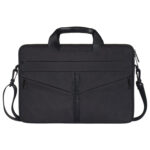 13.3 inch Breathable Wear-resistant Fashion Business Shoulder Handheld Zipper Laptop Bag with Shoulder Strap (Black)