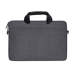 13.3 inch Breathable Wear-resistant Fashion Business Shoulder Handheld Zipper Laptop Bag with Shoulder Strap (Dark Gray)