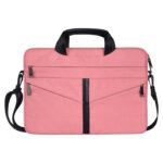 13.3 inch Breathable Wear-resistant Fashion Business Shoulder Handheld Zipper Laptop Bag with Shoulder Strap (Pink)