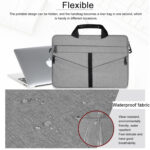 13.3 inch Breathable Wear-resistant Fashion Business Shoulder Handheld Zipper Laptop Bag with Shoulder Strap (Light Grey)