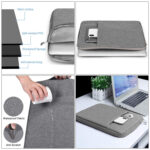 15.4 inch Universal Fashion Soft Laptop Denim Bags Portable Zipper Notebook Laptop Case Pouch for MacBook Air / Pro, Lenovo and other Laptops, Size: 39.2x28.5x2cm (Grey)