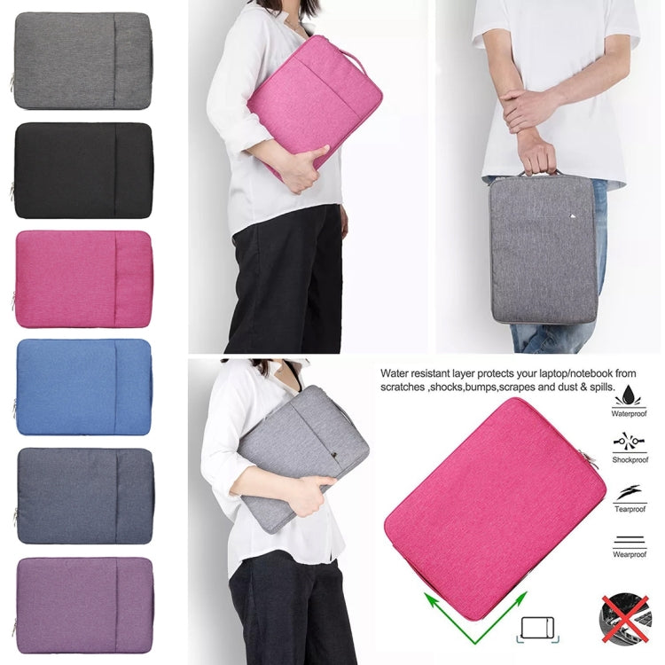 15.4 inch Universal Fashion Soft Laptop Denim Bags Portable Zipper Notebook Laptop Case Pouch for MacBook Air / Pro, Lenovo and other Laptops, Size: 39.2x28.5x2cm (Grey)