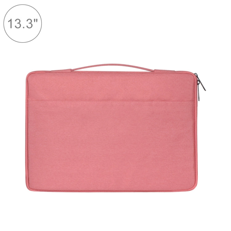 13.3 inch Fashion Casual Polyester + Nylon Laptop Handbag Briefcase Notebook Cover Case, For Macbook, Samsung, Lenovo, Xiaomi, Sony, DELL, CHUWI, ASUS, HP (Pink)
