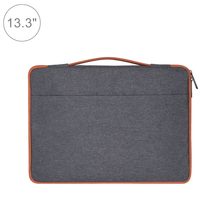 13.3 inch Fashion Casual Polyester + Nylon Laptop Handbag Briefcase Notebook Cover Case, For Macbook, Samsung, Lenovo, Xiaomi, Sony, DELL, CHUWI, ASUS, HP (Grey)