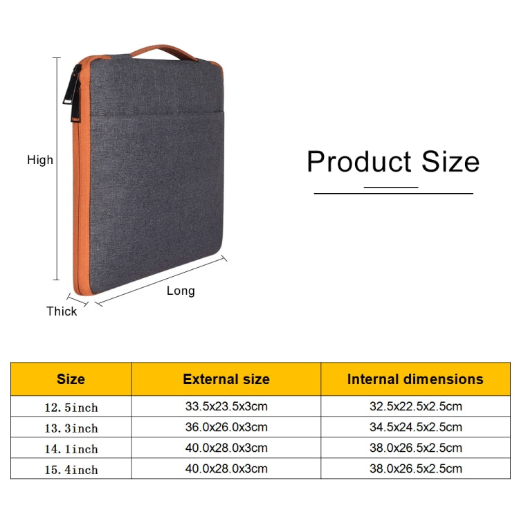 13.3 inch Fashion Casual Polyester + Nylon Laptop Handbag Briefcase Notebook Cover Case, For Macbook, Samsung, Lenovo, Xiaomi, Sony, DELL, CHUWI, ASUS, HP (Grey)