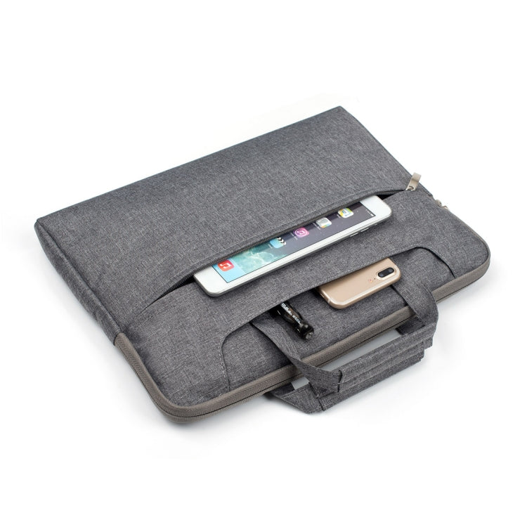 Portable One Shoulder Handheld Zipper Laptop Bag, For 15.4 inch and Below Macbook, Samsung, Lenovo, Sony, DELL Alienware, CHUWI, ASUS, HP (Grey)