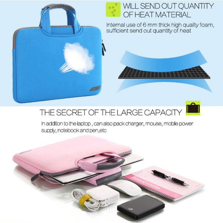 12 inch Portable Air Permeable Handheld Sleeve Bag for MacBook, Lenovo and other Laptops, Size:32x21x2cm(Magenta)