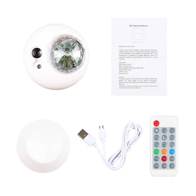 5W Micro USB Power Supply Remote Control Starry Sky Laser Projection Lamp LED Atmosphere Night Light with Magnetic Base