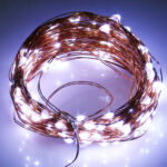 10m 600LM Copper Wire String Light Festival Lamp, Solar Panel IP65 Waterproof 100 LED SMD 0603 Decoration Light Strip(White Light)