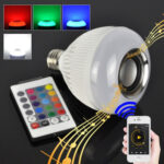 12W RGB LED Bluetooth Speaker Light, E27 Energy Saving Lamps with Remote Controller, AC 100-240V