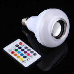 12W RGB LED Bluetooth Speaker Light, E27 Energy Saving Lamps with Remote Controller, AC 100-240V