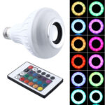 12W RGB LED Bluetooth Speaker Light, E27 Energy Saving Lamps with Remote Controller, AC 100-240V