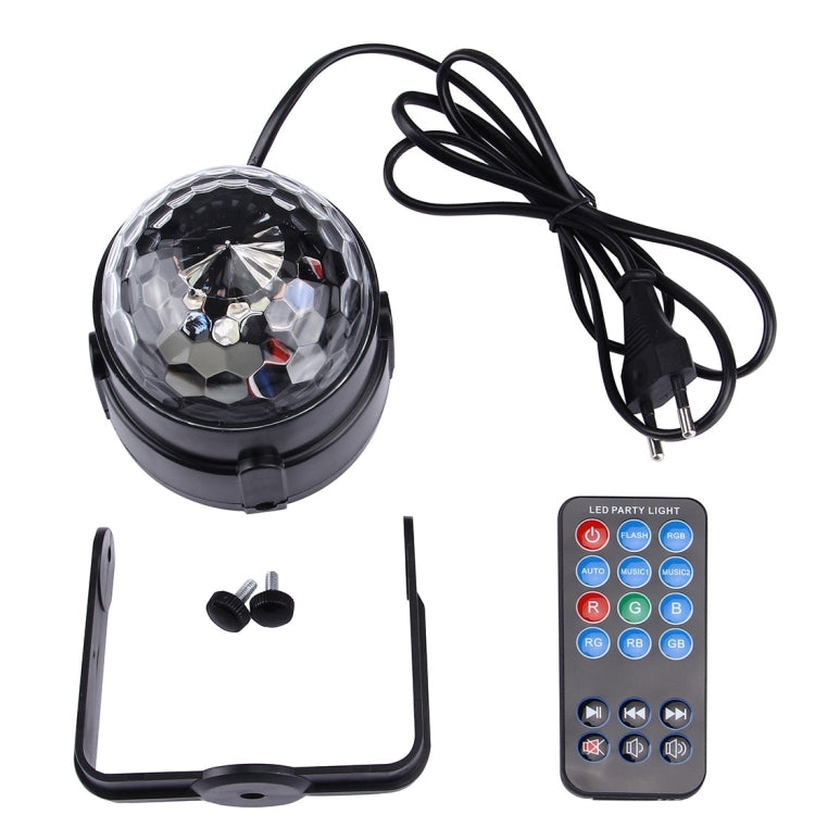 1W x 3 Mini Rotating Magic Ball LED Stage Light, with Remote Control, EU Plug