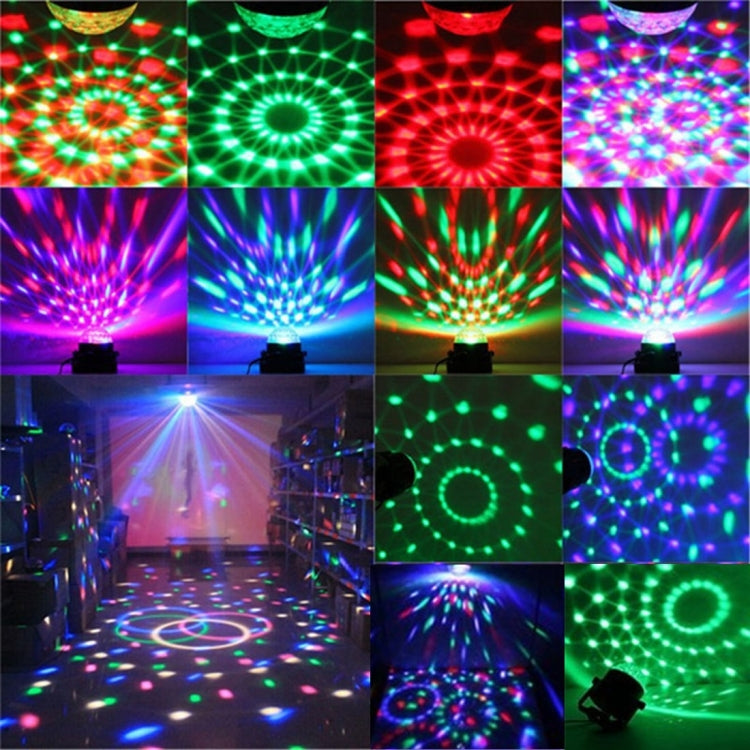 1W x 3 Mini Rotating Magic Ball LED Stage Light, with Remote Control, EU Plug