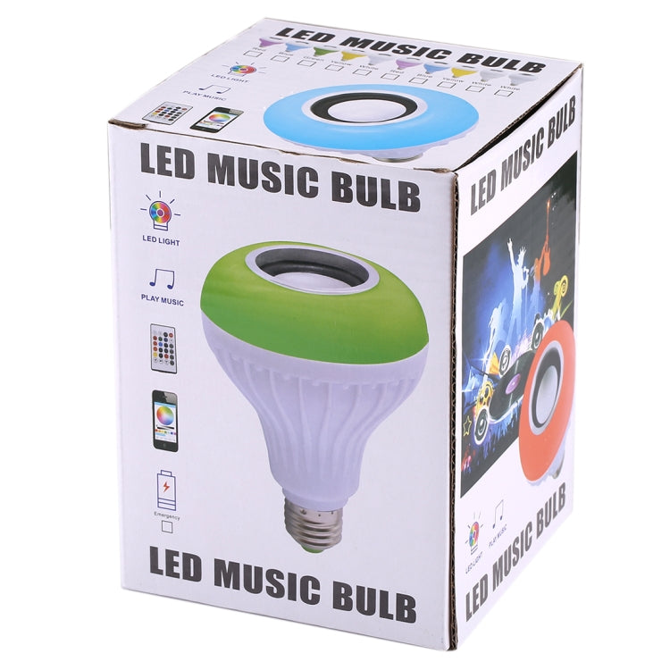 12W Smart Wireless Bluetooth Speaker Music Playing Dimmable LED Bulb , USB Charging with Remote Control & Hook(Colorful Light)