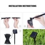 17m IP44 Waterproof  Solar Panel Fairy Lamp, 100 LEDs Holiday Decorative Light