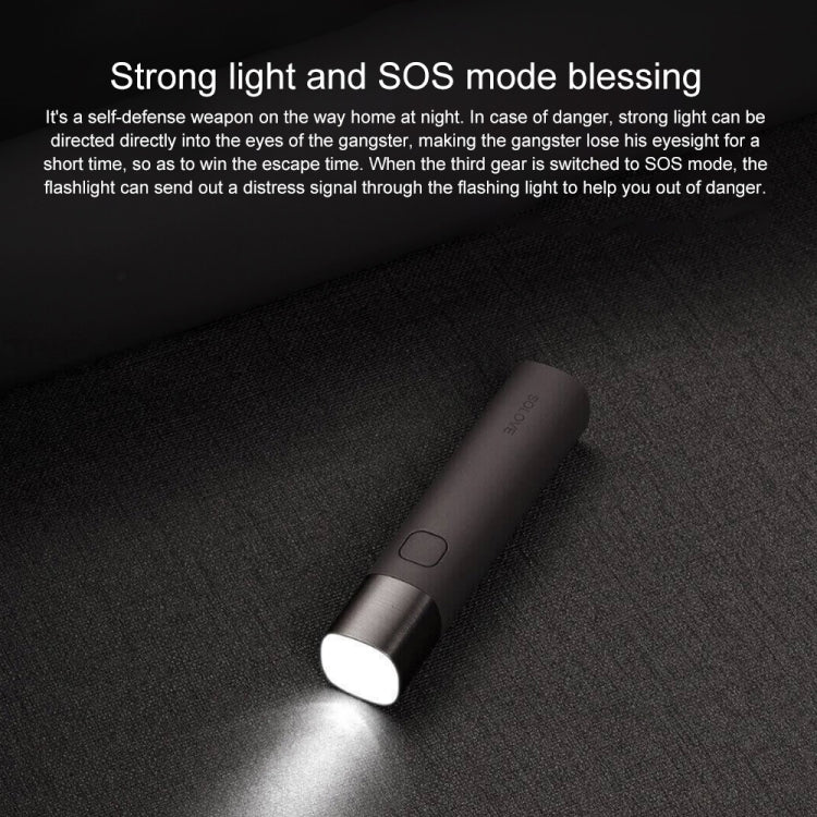 Original Xiaomi Youpin SOLOVE LED Flashlight 3000mAh USB Multi-function Portable Lighting(Purple)