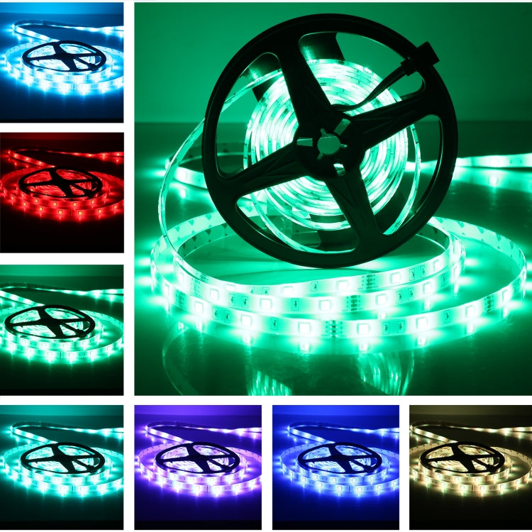 10m 300 LEDs SMD 5050 IP65 Waterproof RGB Light Strip with 24-keys Bluetooth + Music Remote Control, EU Plug