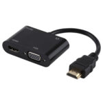 2 in 1 HOMI to HDMI + VGA 15 Pin HDTV Adapter Converter with Audio