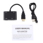 2 in 1 HOMI to HDMI + VGA 15 Pin HDTV Adapter Converter with Audio