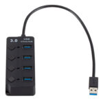 4 Ports USB 3.0 Hi Speed Multi Hub Expansion with Switch for PC & Laptop