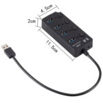 4 Ports USB 3.0 Hi Speed Multi Hub Expansion with Switch for PC & Laptop