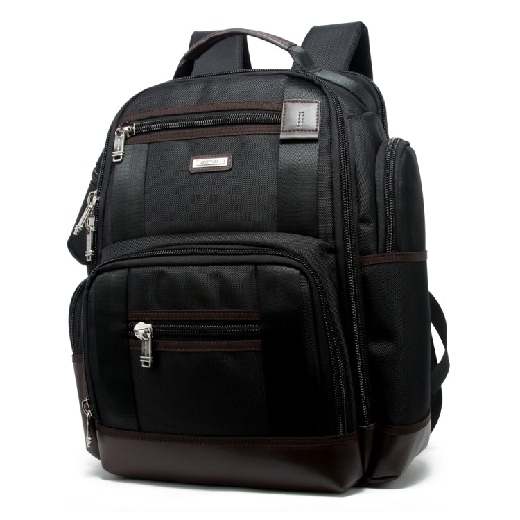 Bopai 11-85301 15.6 inch Large Capacity Multi-layer Zipper Bag Design Breathable Laptop Backpack, Size: 35 x 20 x 43cm(Black)