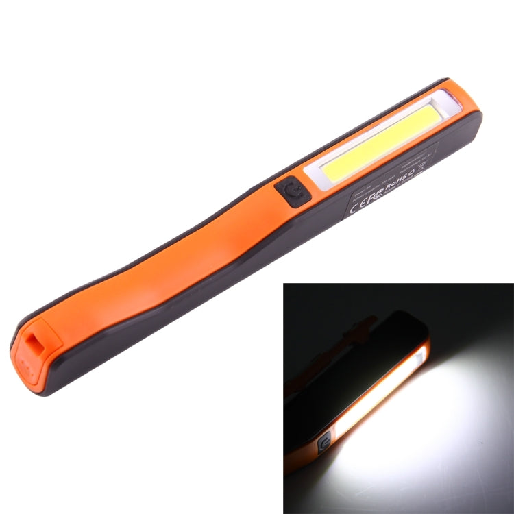 100LM High Brightness Pen Shape Work Light / Flashlight, White Light, COB LED 2-Modes with 90 Degree Rotatable Magnetic Pen Clip(Orange)