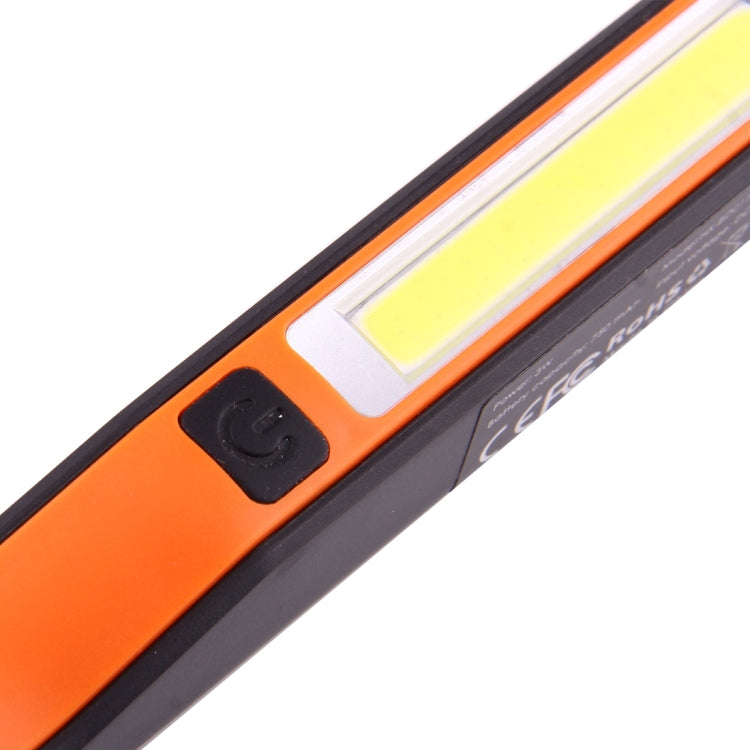 100LM High Brightness Pen Shape Work Light / Flashlight, White Light, COB LED 2-Modes with 90 Degree Rotatable Magnetic Pen Clip(Orange)