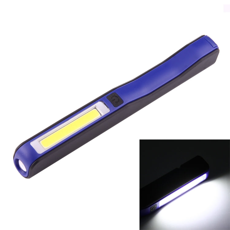 100LM High Brightness Pen Shape Work Light / Flashlight, White Light, COB LED 2-Modes with 90 Degree Rotatable Magnetic Pen Clip(Blue)