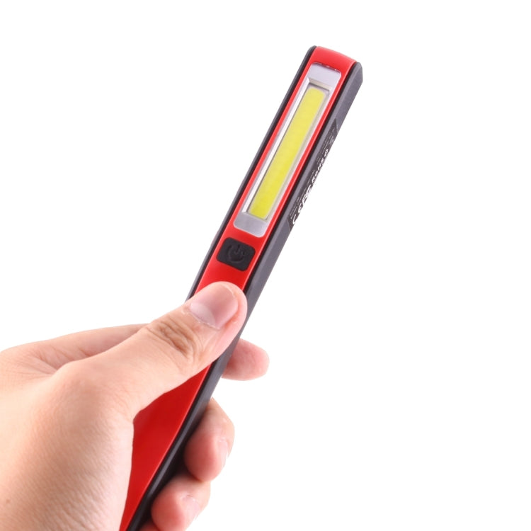 100LM High Brightness Pen Shape Work Light / Flashlight, White Light , COB LED 2-Modes with 90 Degree Rotatable Magnetic Pen Clip(Red)