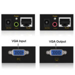 VGA & Audio Extender 1920x1440 HD 100m Cat5e / 6-568B Network Cable Sender Receiver Adapter(Black)