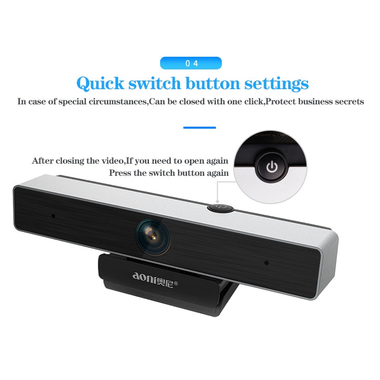 aoni C90 1080P HD Business Smart Computer Camera with Microphone