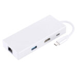 USB-C / Type-C to HDMI & RJ45 & 2 x USB 3.0 & SD & Micro SD Card Reader Adapter HUB with USB-C / Type-C Charging, For Macbook / New Macbook Pro / Huawei Matebook