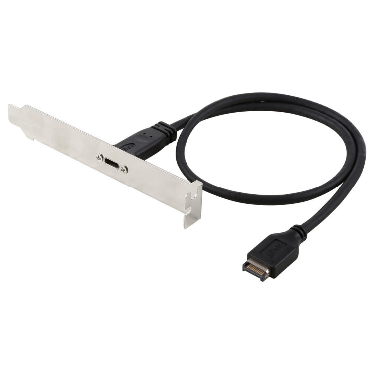 50cm Panel Bracket Header USB-C / Type-C Female to USB 3.1 Type-E Extension Wire Connector Cord Cable