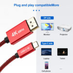 4K 60Hz USB-C / Type-C Male to DisplayPort Male HD Adapter Cable