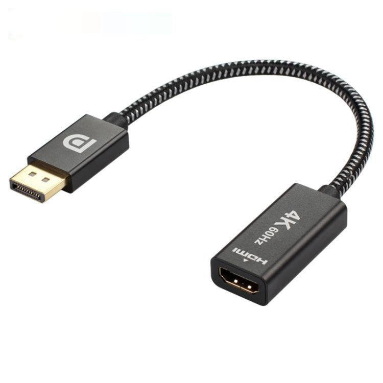 4K 60Hz DisplayPort Male to HDMI Female Adapter Cable (Silver+Black)