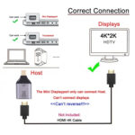 4K 60Hz HDMI Female to Mini Display Port Male Adapter