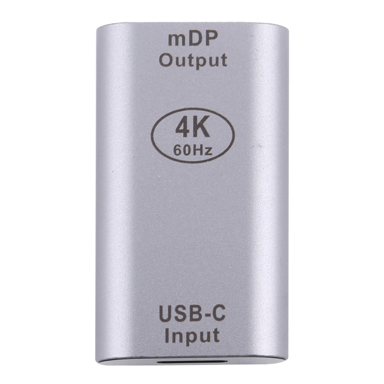 Type-C / USB-C Female to Mini DP Female Aluminium Alloy Adapter (Silver)