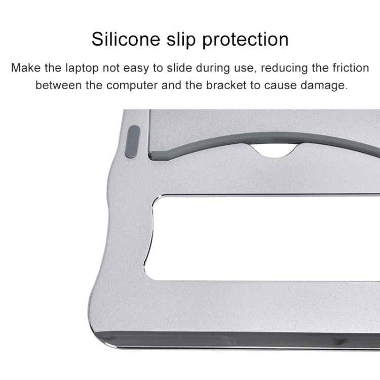 Aluminum Alloy Cooling Holder Desktop Portable Simple Laptop Bracket, Two-stage Support, Size: 21x26cm (Grey)