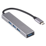 3019T 4 x USB 3.0 to USB-C / Type-C Aluminum Alloy HUB Adapter with LED Indicator