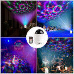 USB Bluetooth Crystal Magic Ball Stage Light with Remote Control (Black)