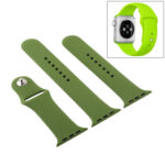 For Apple Watch Series 7 41mm / 6 & SE & 5 & 4 40mm / 3 & 2 & 1 38mm High-performance Ordinary & Longer Rubber Sport Watch Band with Pin-and-tuck Closure(Pinewood Green)