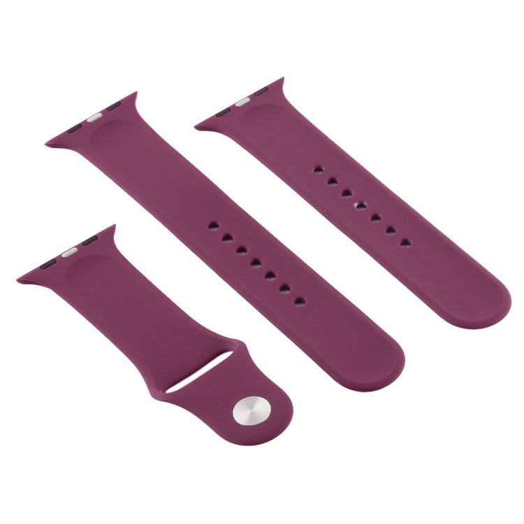 For Apple Watch Series 8&7 41mm / SE 2&6&SE&5&4 40mm / 3&2&1 38mm High-performance Ordinary & Longer Rubber Sport Watch Band with Pin-and-tuck Closure(Violet)