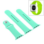 For Apple Watch Series 7 41mm / 6 & SE & 5 & 4 40mm / 3 & 2 & 1 38mm High-performance Ordinary & Longer Rubber Sport Watch Band with Pin-and-tuck Closure(Leave Fragrant Green)