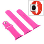 For Apple Watch Series 7 41mm / 6 & SE & 5 & 4 40mm / 3 & 2 & 1 38mm High-performance Ordinary & Longer Rubber Sport Watch Band with Pin-and-tuck Closure(Barbie Powder)