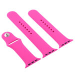 For Apple Watch Series 7 41mm / 6 & SE & 5 & 4 40mm / 3 & 2 & 1 38mm High-performance Ordinary & Longer Rubber Sport Watch Band with Pin-and-tuck Closure(Barbie Powder)