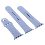 For Apple Watch Series 8&7 41mm / SE 2&6&SE&5&4 40mm / 3&2&1 38mm High-performance Ordinary & Longer Rubber Sport Watch Band with Pin-and-tuck Closure(Lavender Grey)