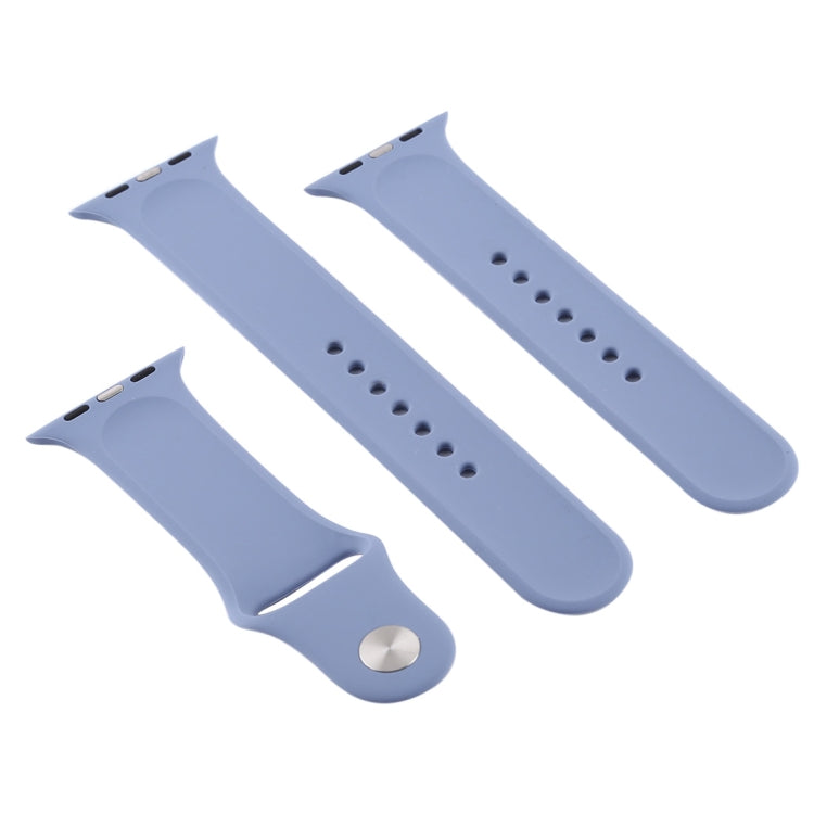 For Apple Watch Series 8&7 41mm / SE 2&6&SE&5&4 40mm / 3&2&1 38mm High-performance Ordinary & Longer Rubber Sport Watch Band with Pin-and-tuck Closure(Lavender Grey)