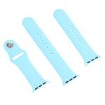 For Apple Watch Series 8&7 41mm / SE 2&6&SE&5&4 40mm / 3&2&1 38mm High-performance Ordinary & Longer Rubber Sport Watch Band with Pin-and-tuck Closure(Baby Blue)